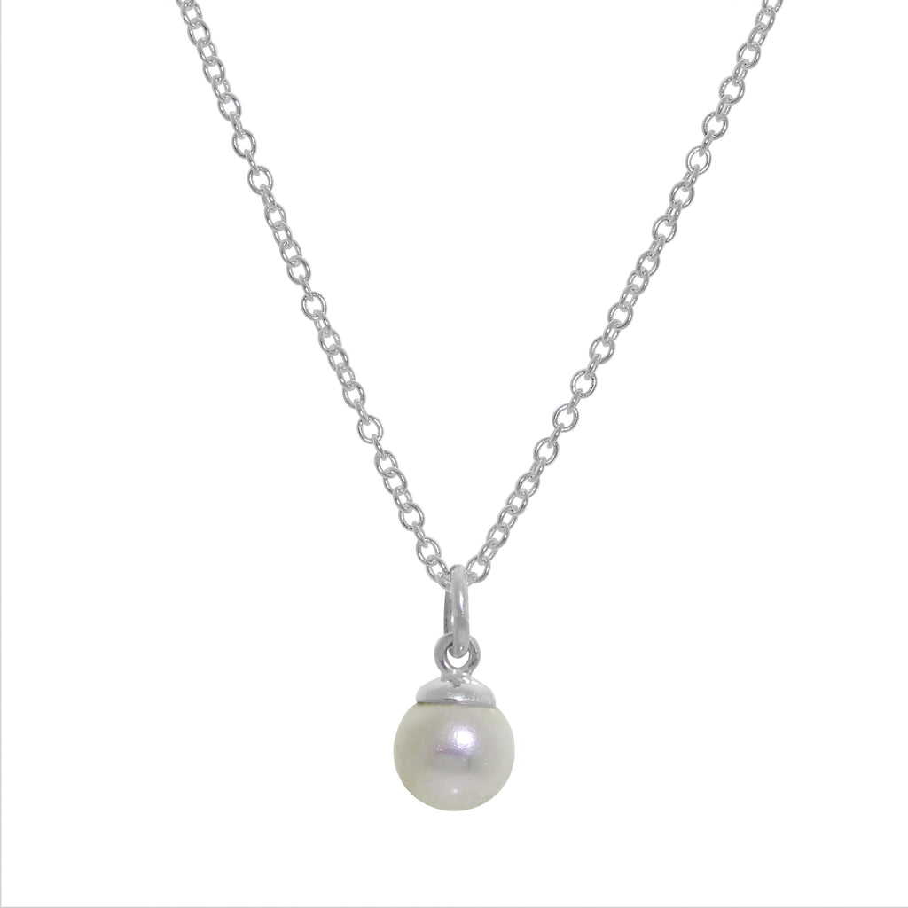 Halskette aus Sterlingsilber und Süßwasserperlen, 16–32 Zoll