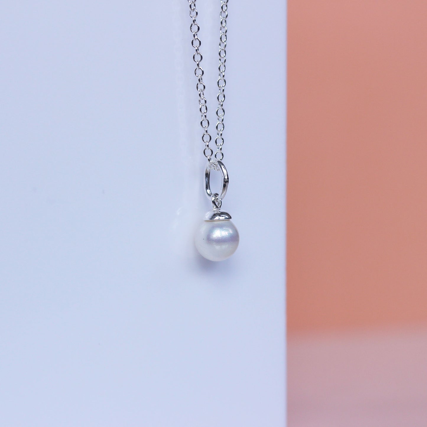 Halskette aus Sterlingsilber und Süßwasserperlen, 16–32 Zoll