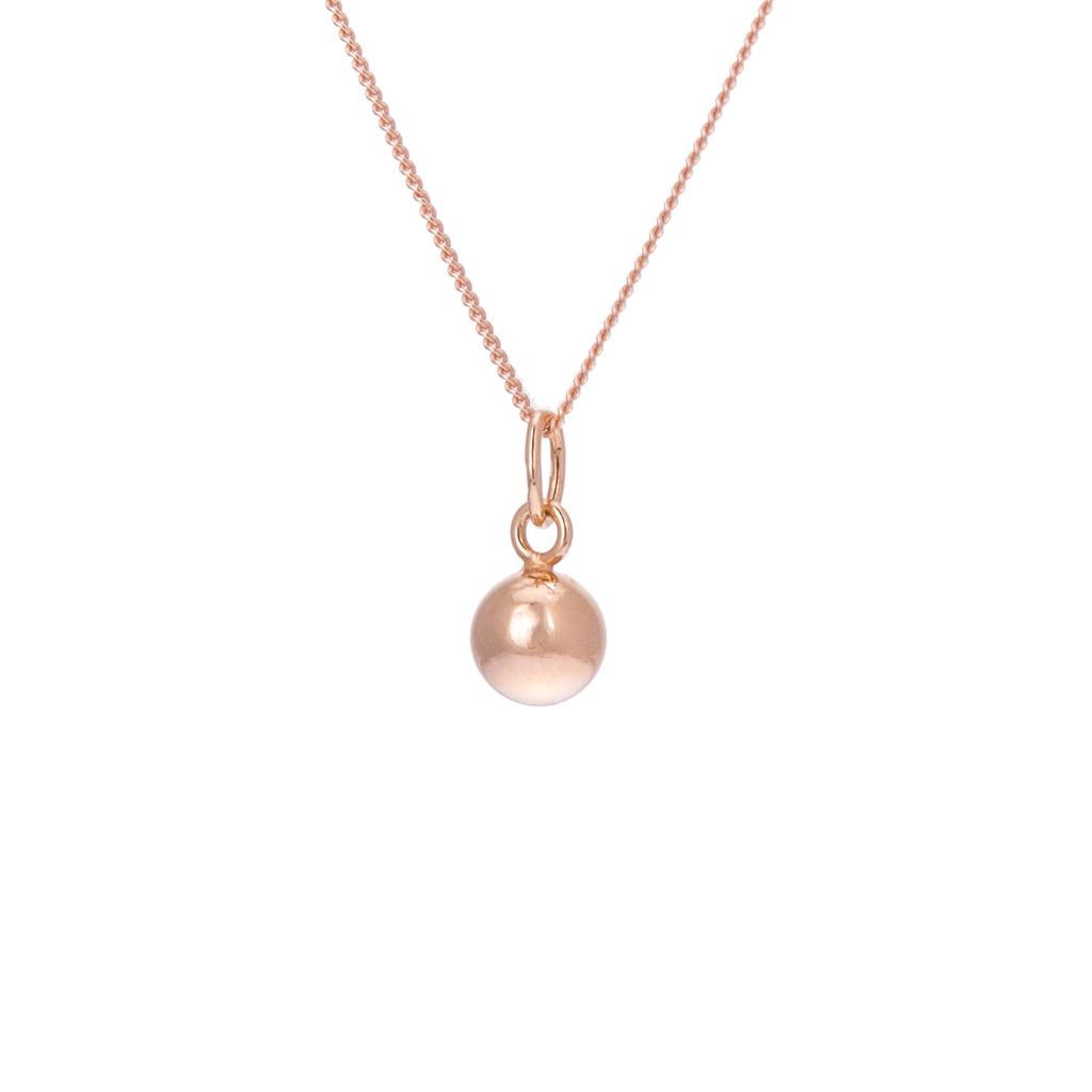 Halskette aus roségoldbeschichtetem Sterlingsilber mit Kugeln, 14–32 Zoll