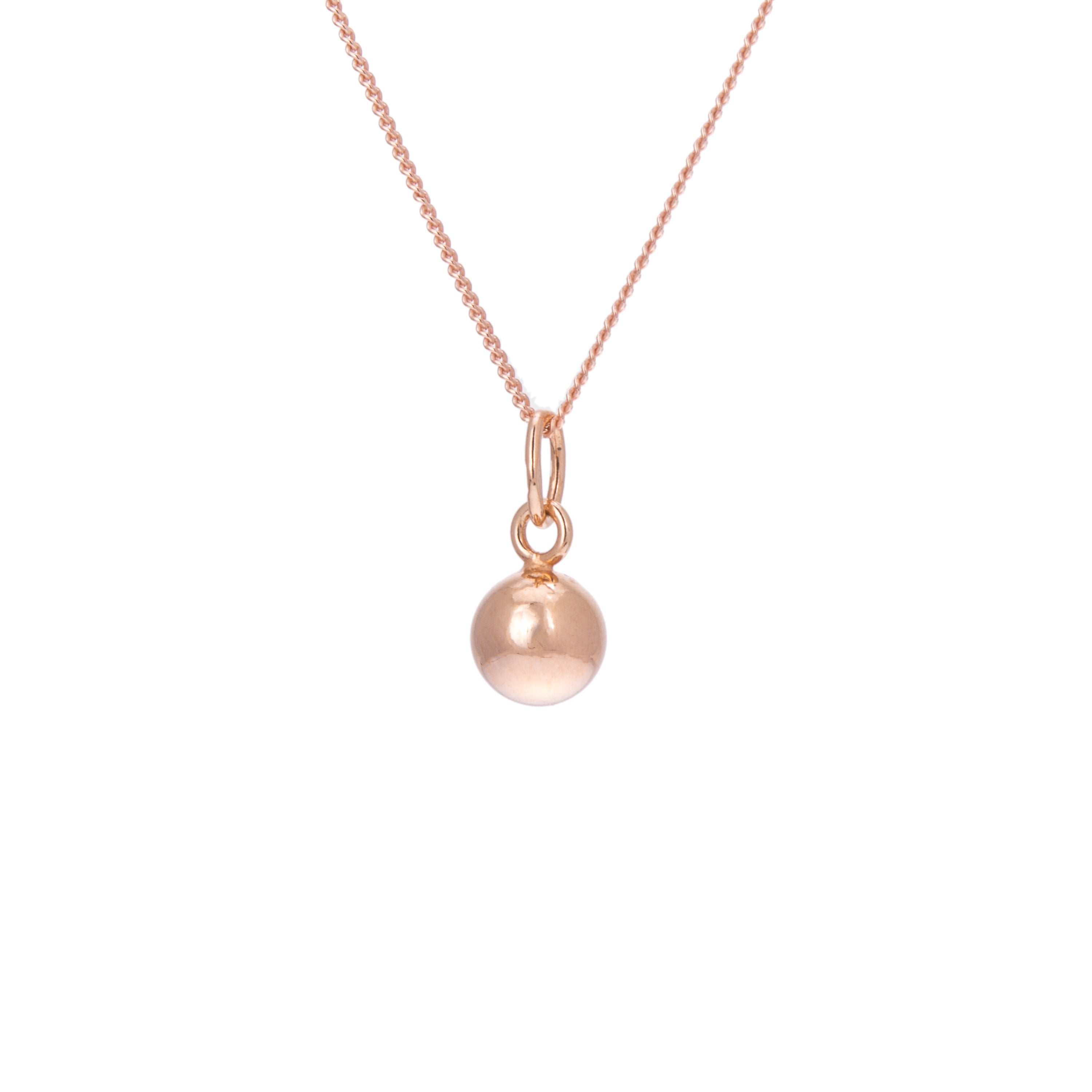 Halskette aus roségoldbeschichtetem Sterlingsilber mit Kugeln, 14–32 Zoll