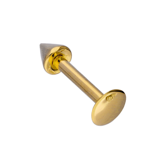 9 Karat Gold Spitztacke CZ Kristall Lippenpflock Helix Piercing