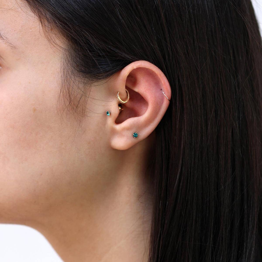 9 Karat Weißgold 8 mm Helix Creolen Ohrring