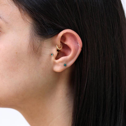 9 Karat Weißgold 8mm Helix Creolen Ohrring