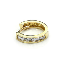 9 Karat Gold Klar CZ Kristall Klappcreolen Helix Piercing Ohrring