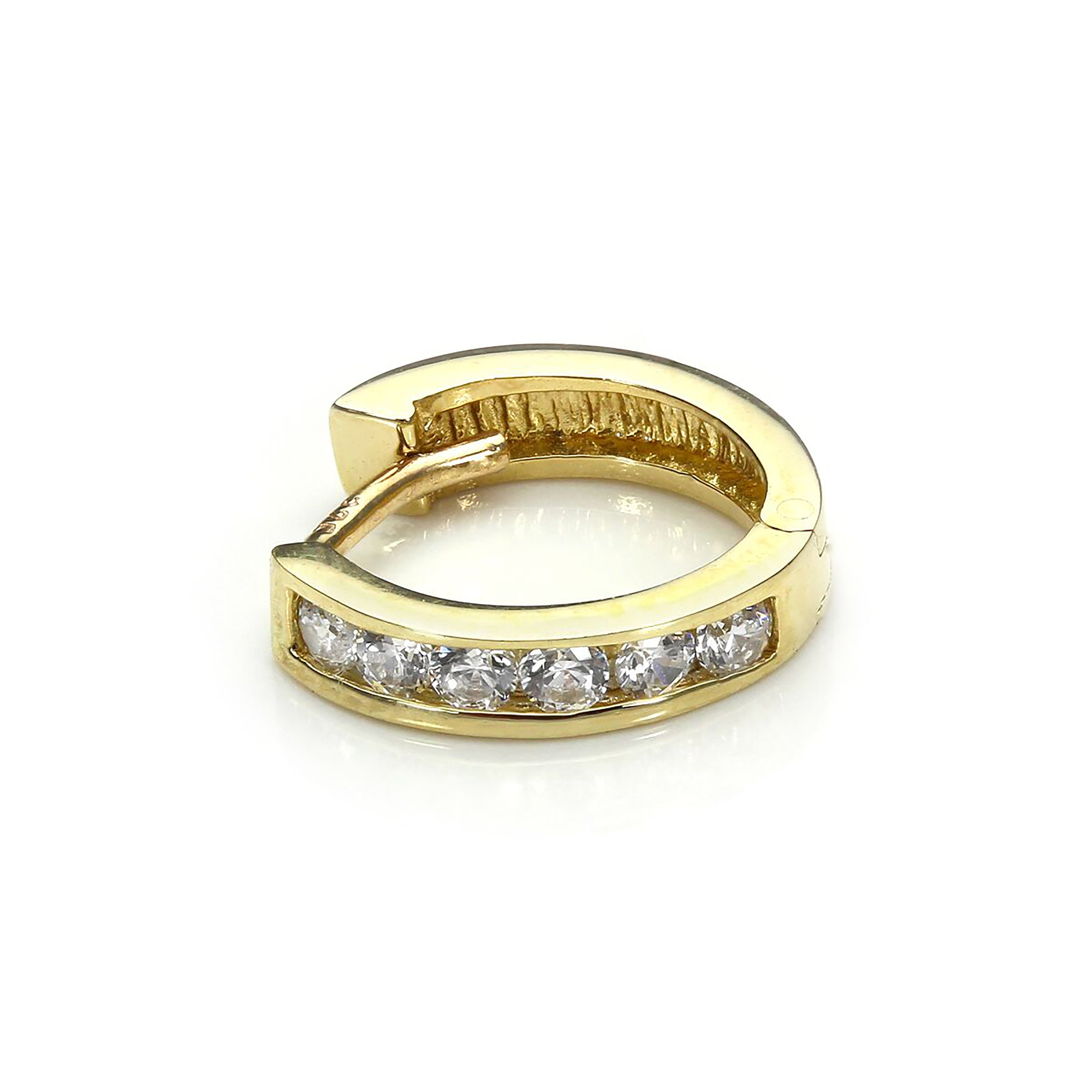 9 Karat Gold Klar CZ Kristall Klappcreolen Helix Piercing Ohrring