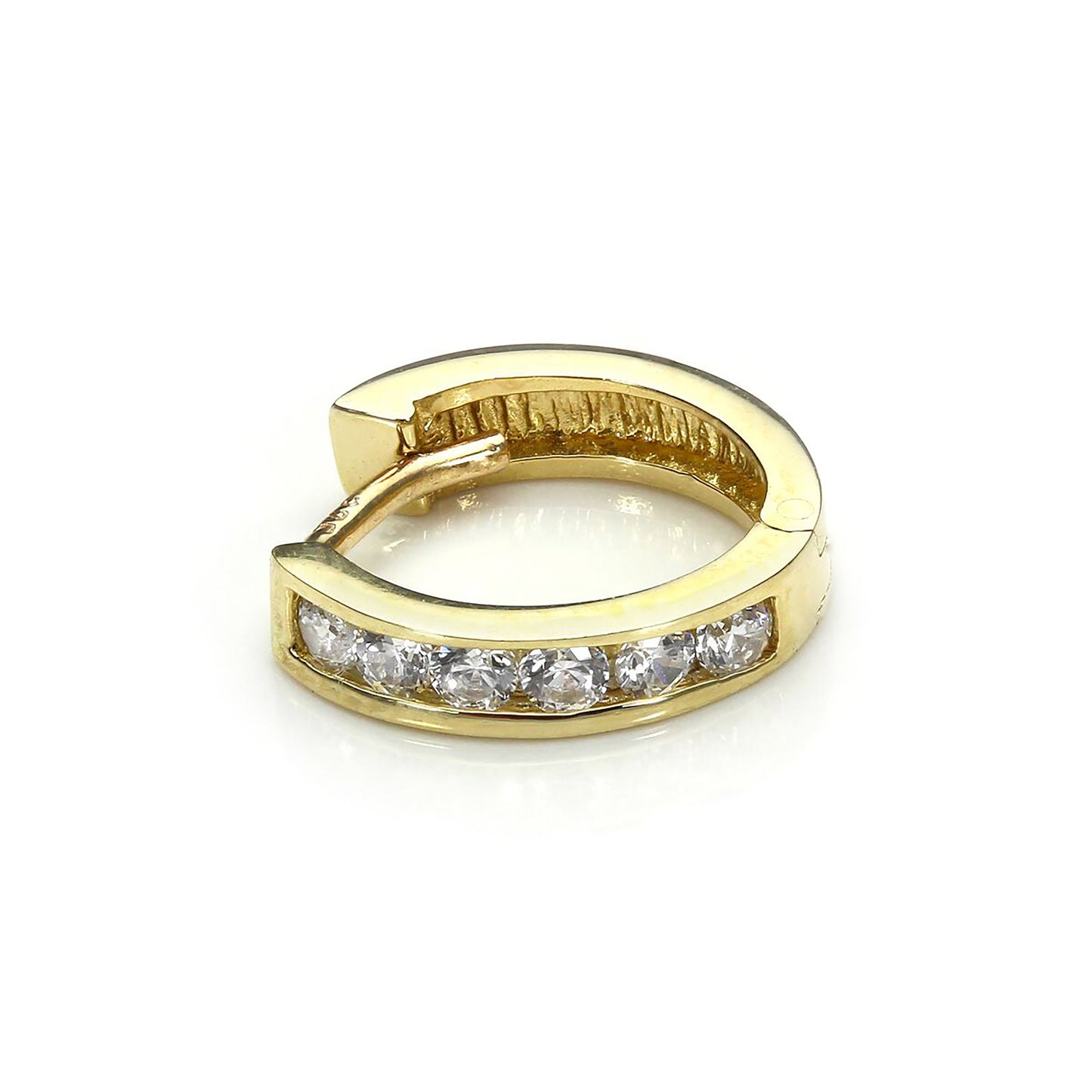 9 Karat Gold Klar CZ Kristall Klappcreolen Helix Piercing Ohrring