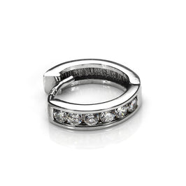 9 Karat Weißgold CZ Kristall Klappcreolen Helix Piercing Ohrring