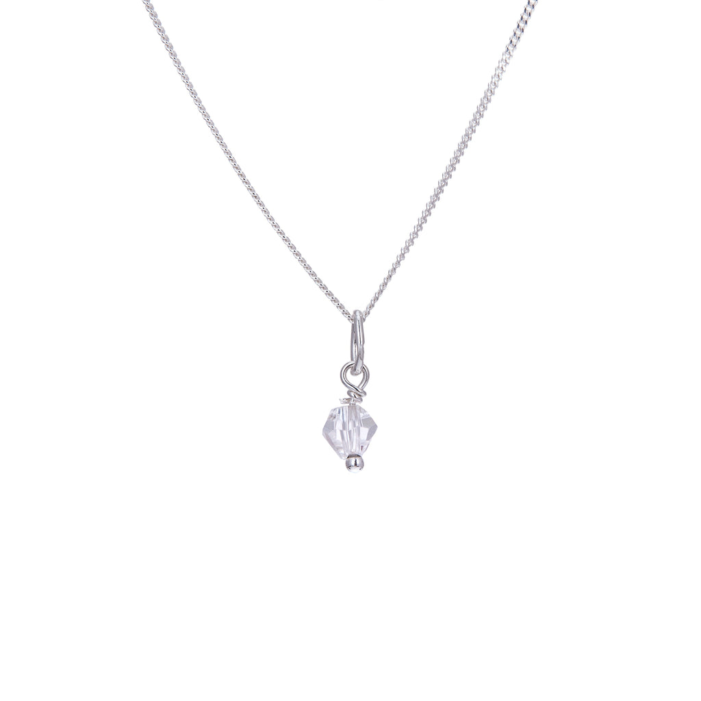 Halskette aus Sterlingsilber mit klaren Zirkonia-Perlen, 14–22 Zoll