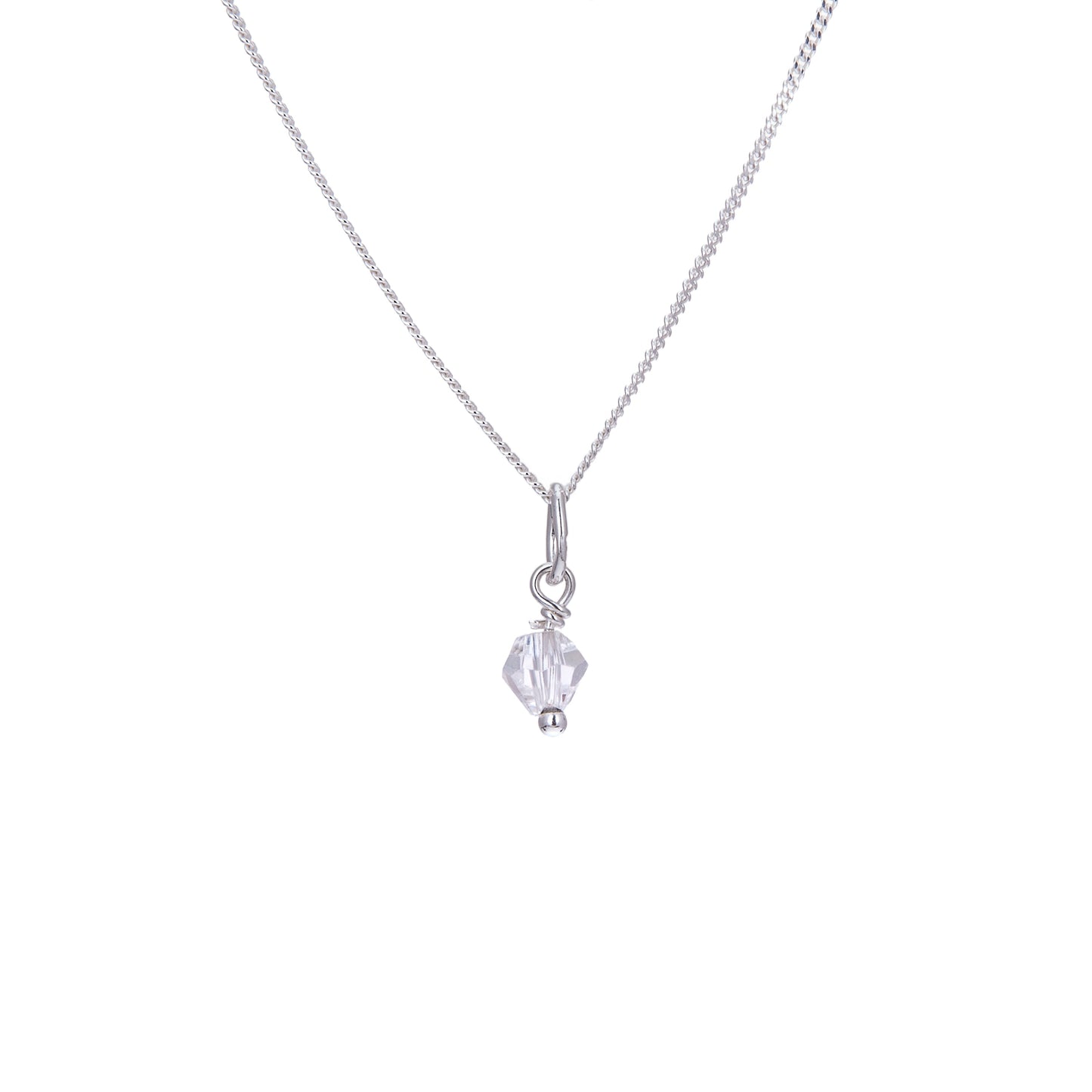 Halskette aus Sterlingsilber mit klaren Zirkonia-Perlen, 14–22 Zoll