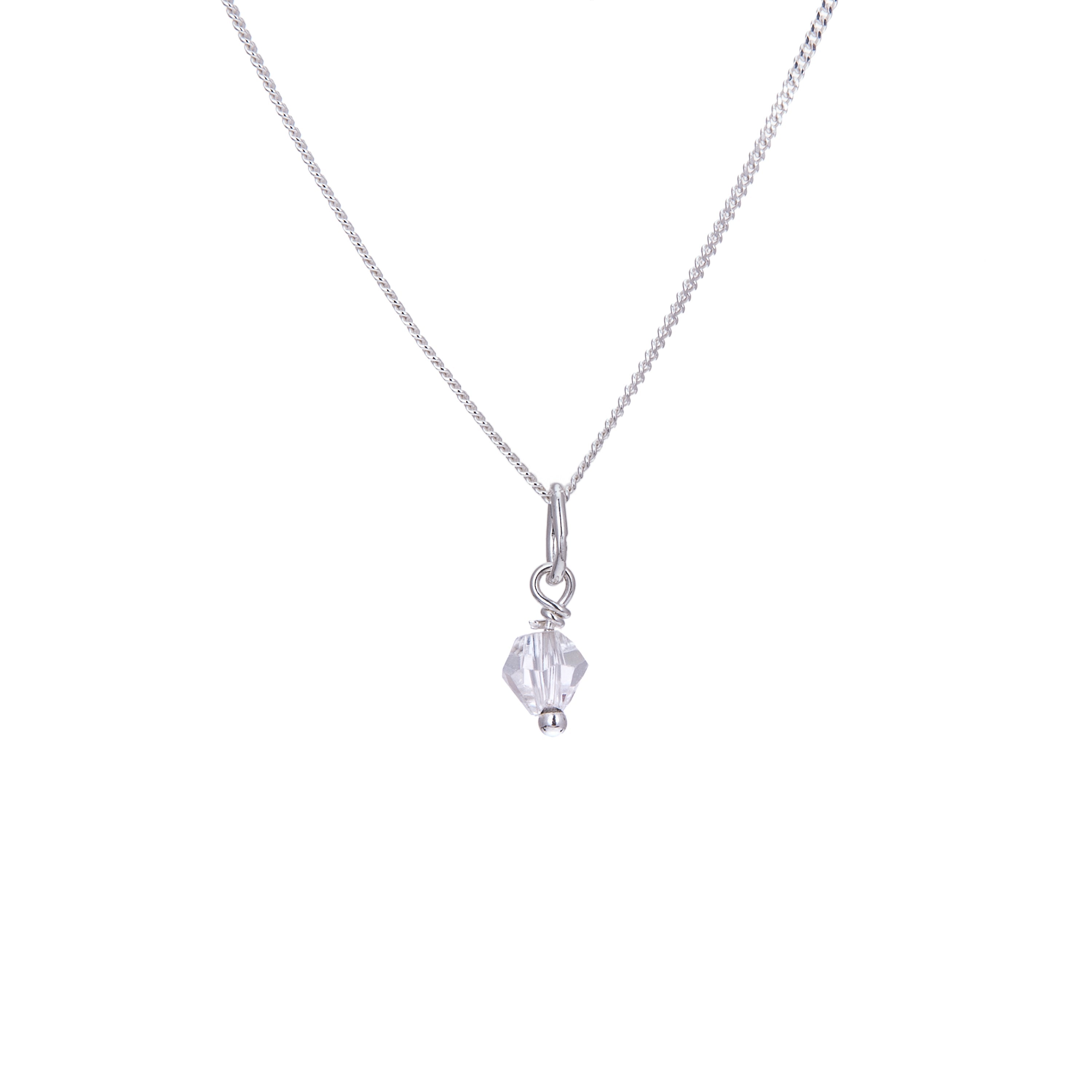 Halskette aus Sterlingsilber mit klaren Zirkonia-Perlen, 14–22 Zoll