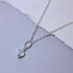 Halskette aus Sterlingsilber mit klaren Zirkonia-Perlen, 14–22 Zoll