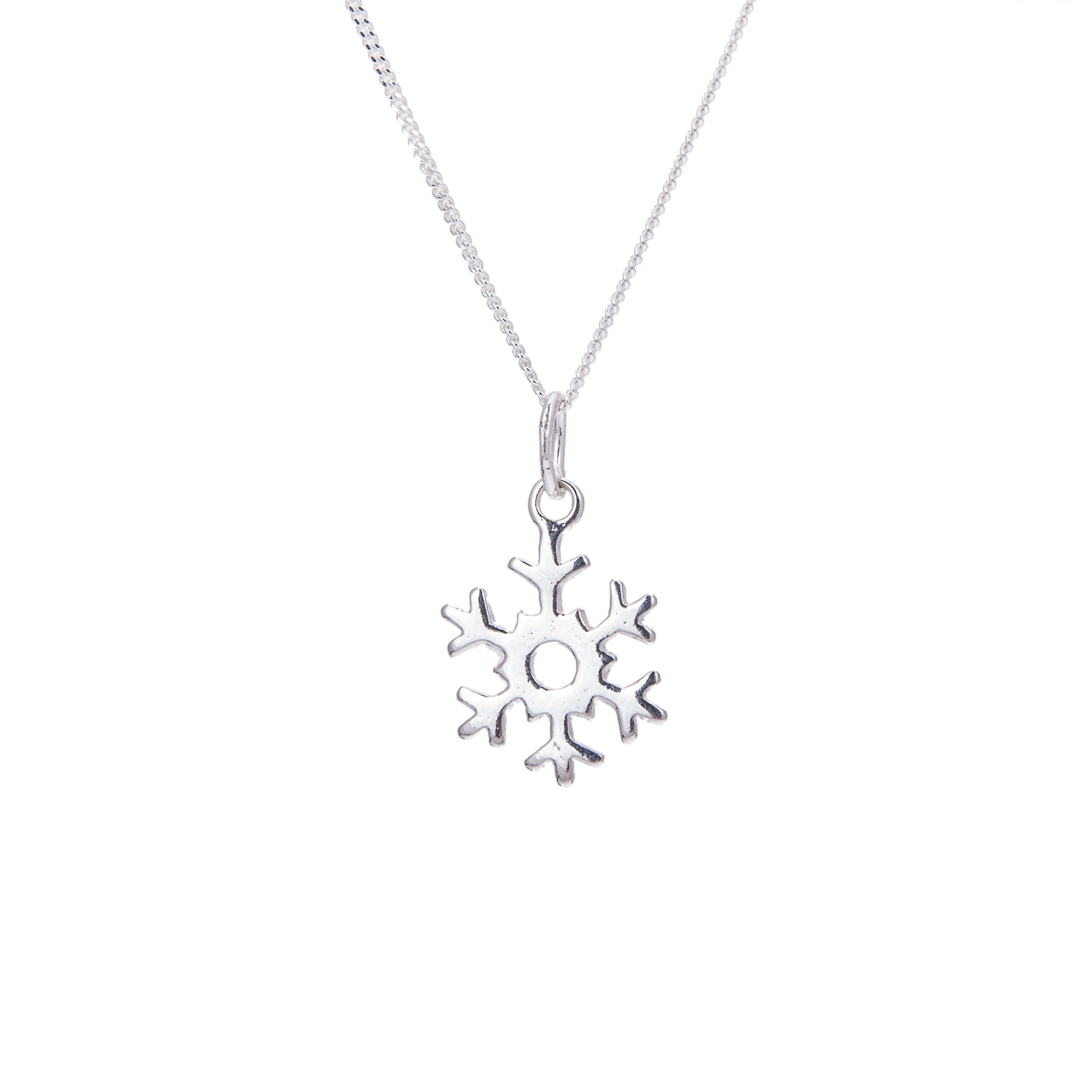 Halskette aus Sterlingsilber mit Schneeflocken 14–32“