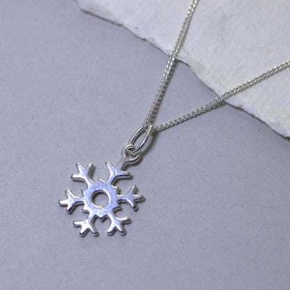 Halskette aus Sterlingsilber mit Schneeflocken 14–32“