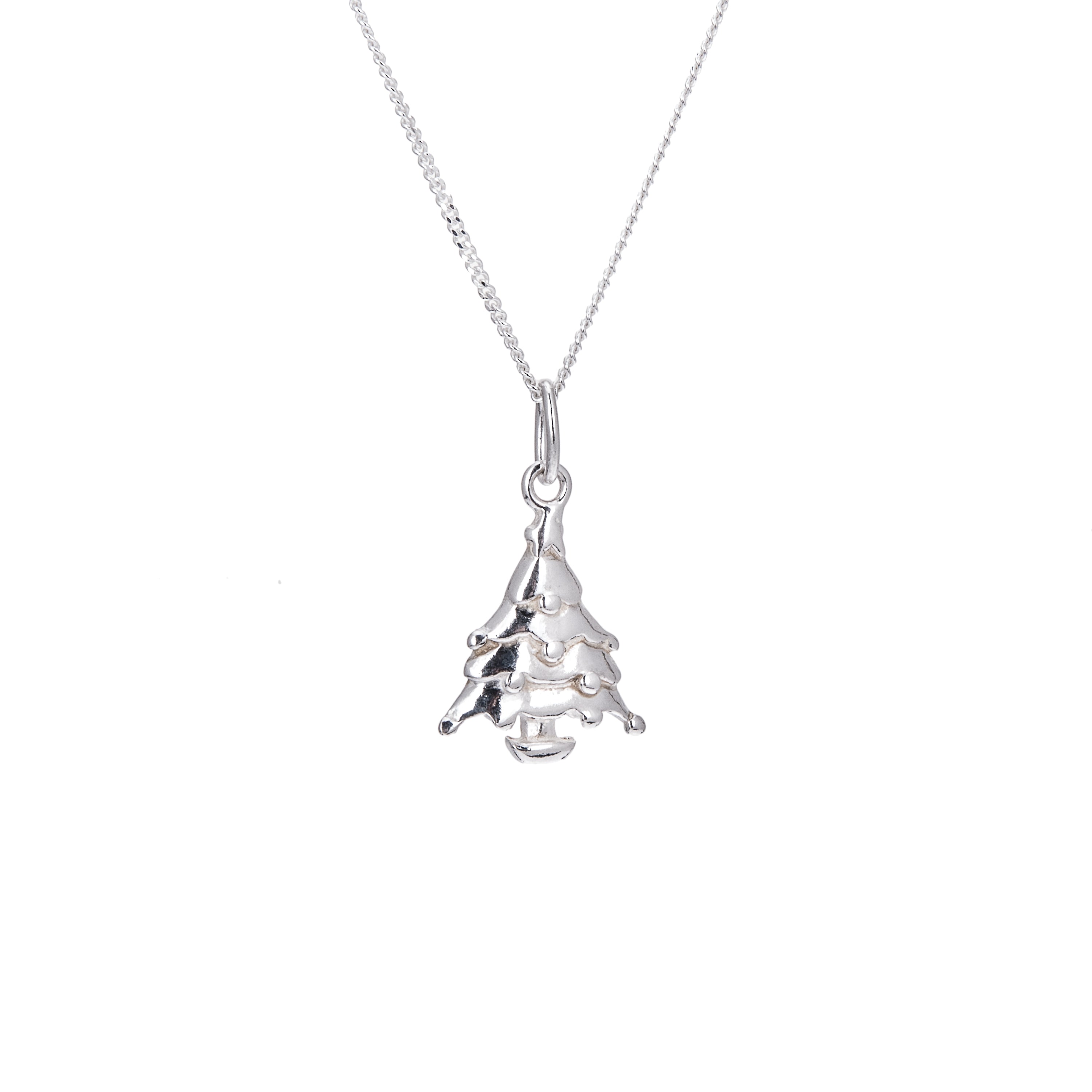 Sterlingsilber Weihnachtsbaum Halskette – 16-32 Zoll