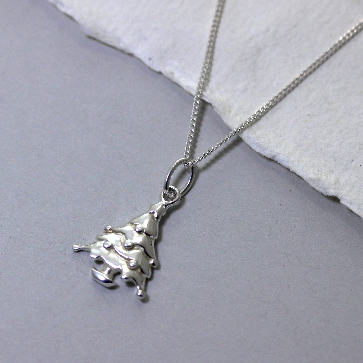 Sterling Silber Weihnachtsbaum Halskette – 16-32 Zoll