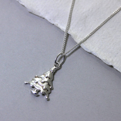 Sterling Silber Weihnachtsbaum Halskette – 16-32 Zoll