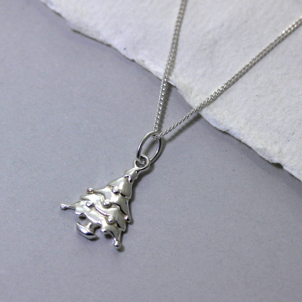 Sterlingsilber Weihnachtsbaum Halskette – 16-32 Zoll
