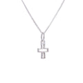Kleine Halskette aus Sterlingsilber mit Kreuzumriss – 14–32 Zoll