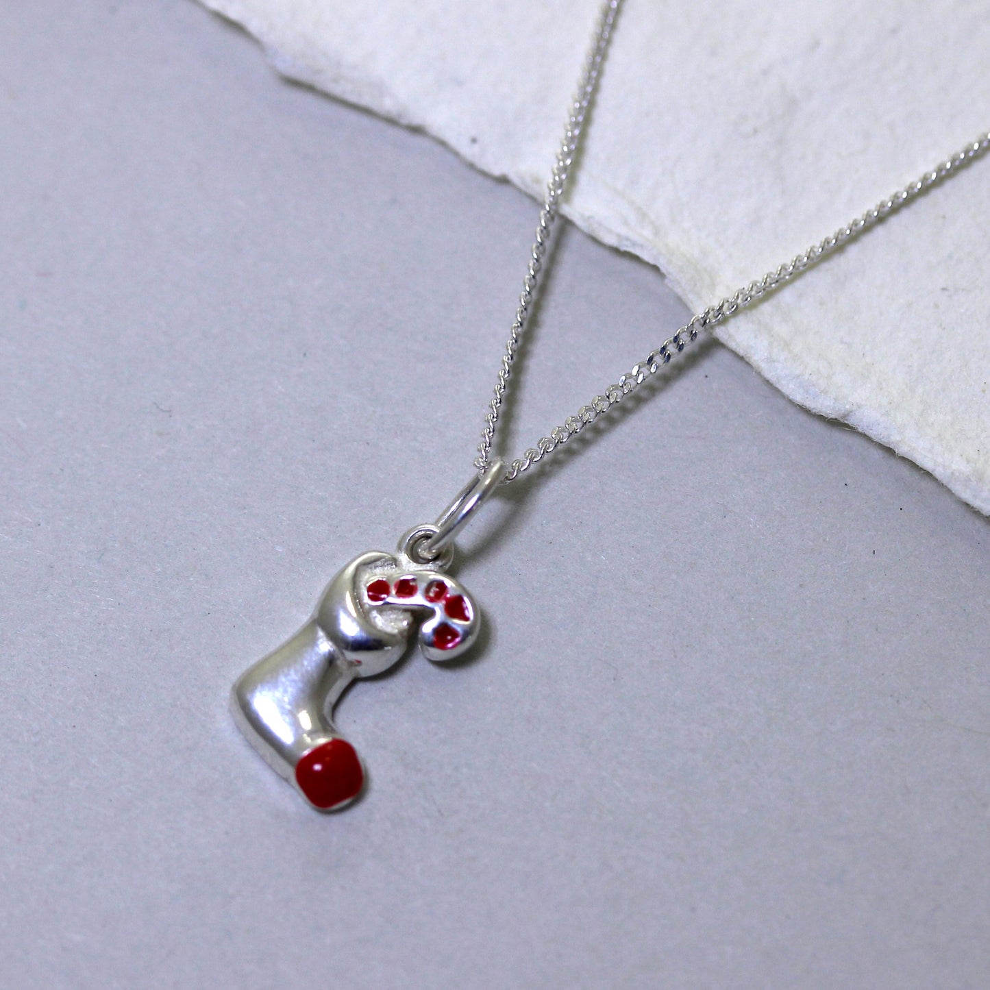 Halskette aus Sterlingsilber mit Strumpf und Zuckerstange 16–32 Zoll