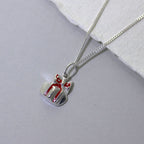 Halskette aus Sterlingsilber mit emailliertem Weihnachtsgeschenk – 16–32 Zoll
