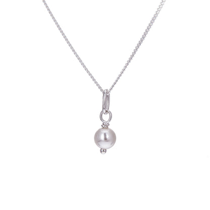 Halskette aus Sterlingsilber mit runden Süßwasserperlen – 16–32 Zoll