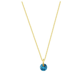 Vergoldete Sterlingsilberkette mit 4 mm Aquamarin-CZ – 16–22 Zoll