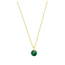Vergoldete Sterlingsilberkette mit 4 mm Smaragd-CZ – 16–22 Zoll