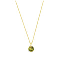Vergoldete Sterlingsilberkette mit 4 mm peridotfarbener Zirkonia – 40–55 cm