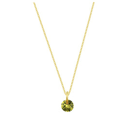 Vergoldete Sterlingsilberkette mit 4 mm peridotfarbener Zirkonia – 16–22 Zoll