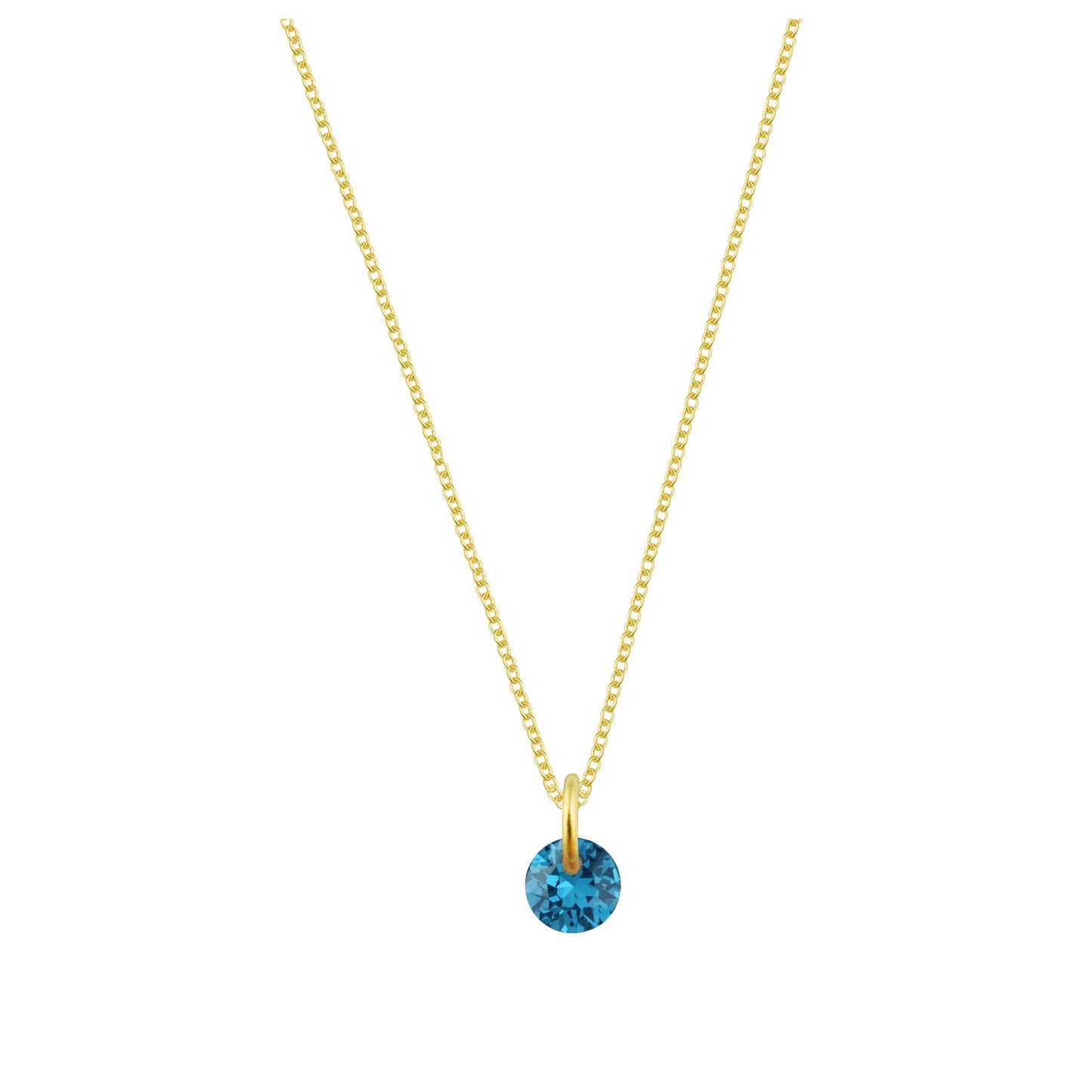 Vergoldete Sterling Silberkette mit 4 mm Tansanit CZ – 40–56 cm