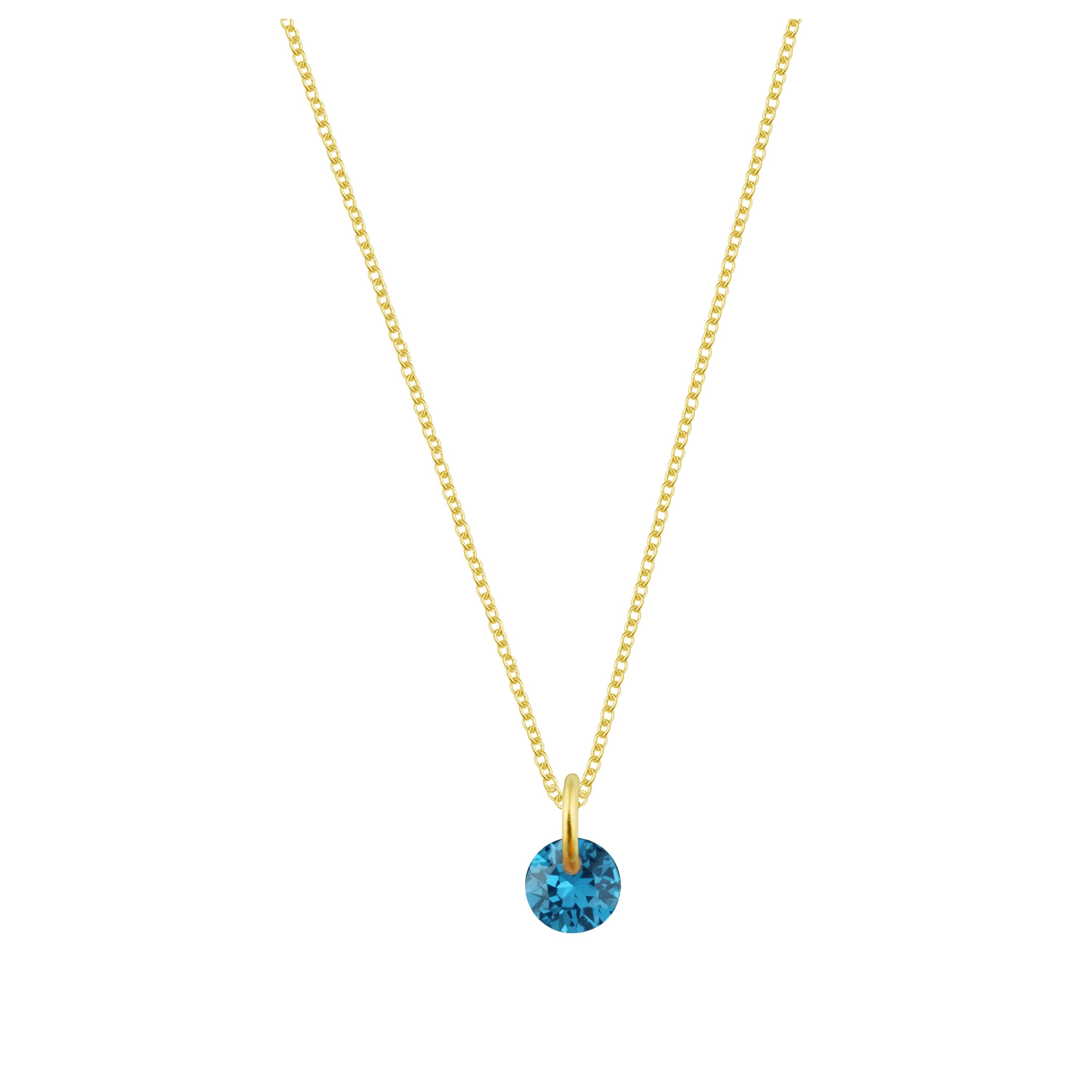 Vergoldete Sterlingsilberkette mit 4 mm Tansanit CZ – 40–56 cm