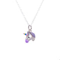 Sterlingsilber-Emaillekette mit Einhorn – 14–32 Zoll