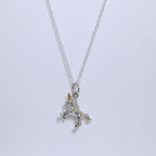 Sterlingsilberkette mit tänzelndem Einhorn – 14–32 Zoll