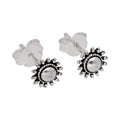Sterlingsilber Flammende Sonne Ohrstecker