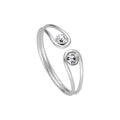 Sterlingsilber Minimalismus Zwirn Draht CZ Offen Ring