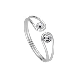 Sterlingsilber Minimalismus Zwirn Draht CZ Offen Ring