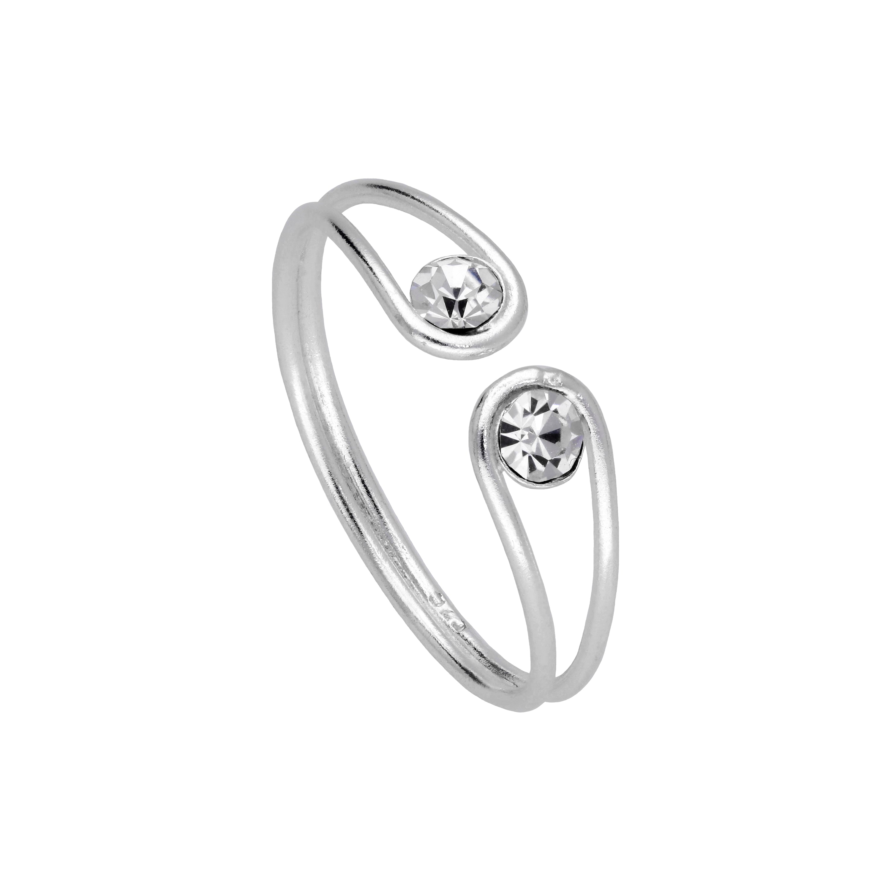 Sterlingsilber Minimalismus Zwirn Draht CZ Offen Ring