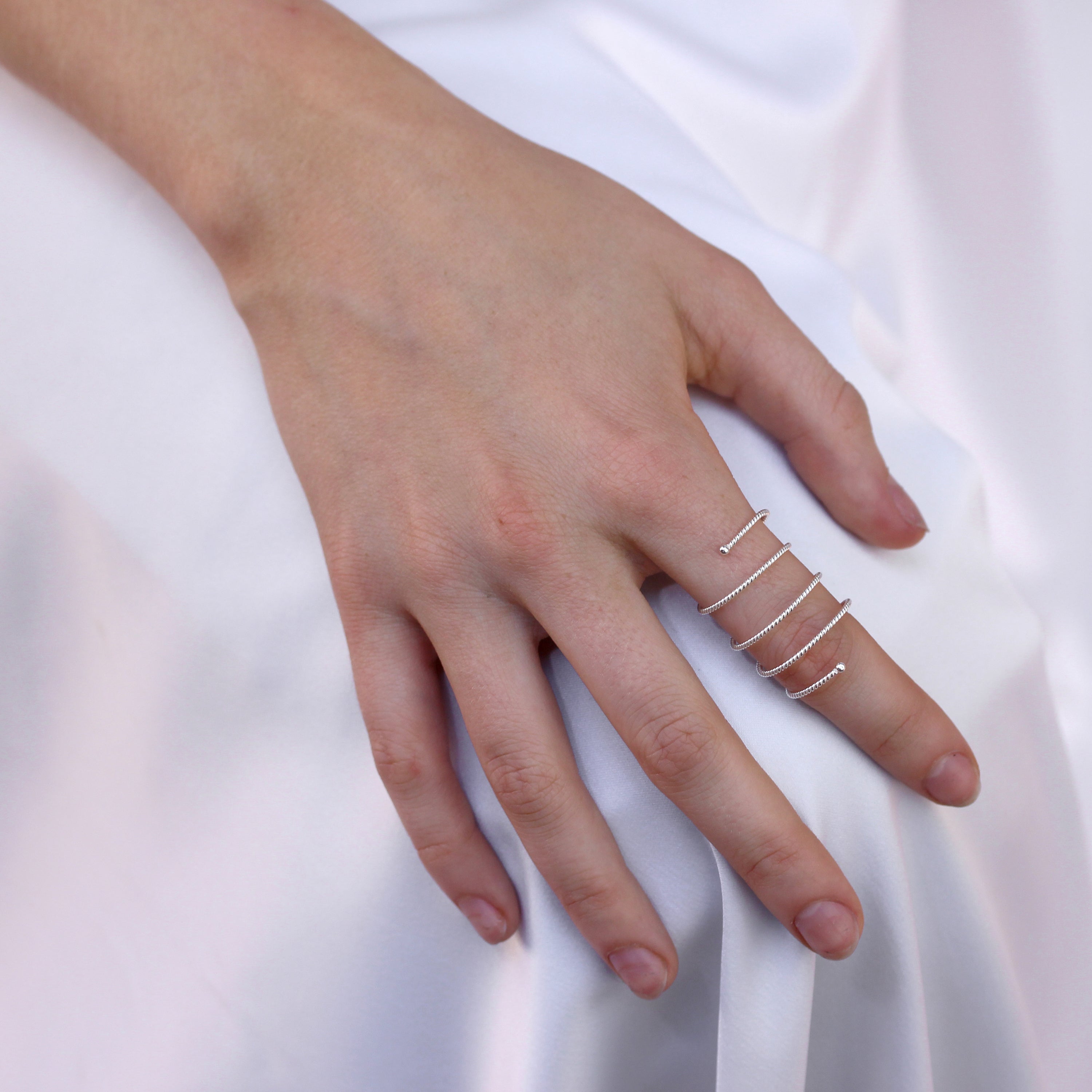Sterlingsilber Offen Ring aus Stern Spiral Muster