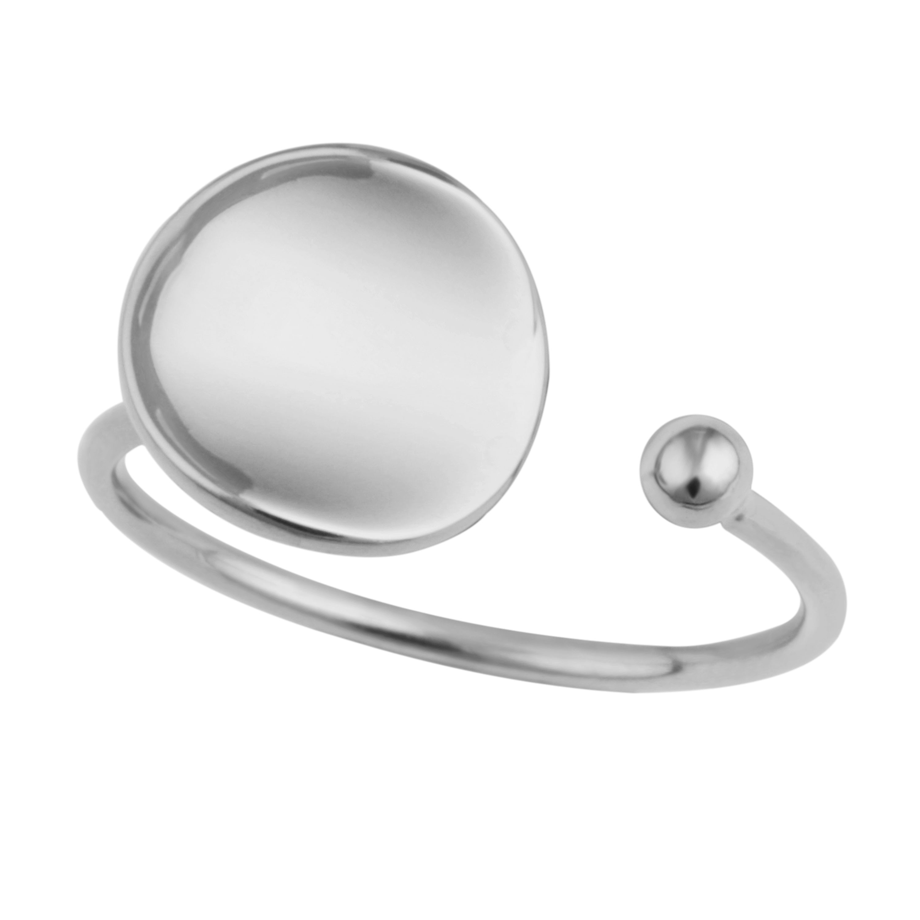 Sterlingsilber Rund Scheibe Ring Größenverstellbar