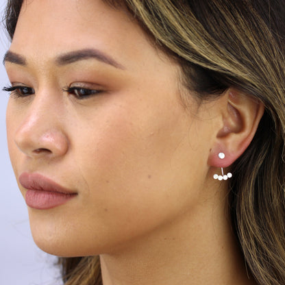 Sterlingsilber Kreise Mantel Ohrstecker