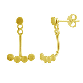 Goldplattierte Sterlingsilber Kreise Ohrmantel Ohrstecker