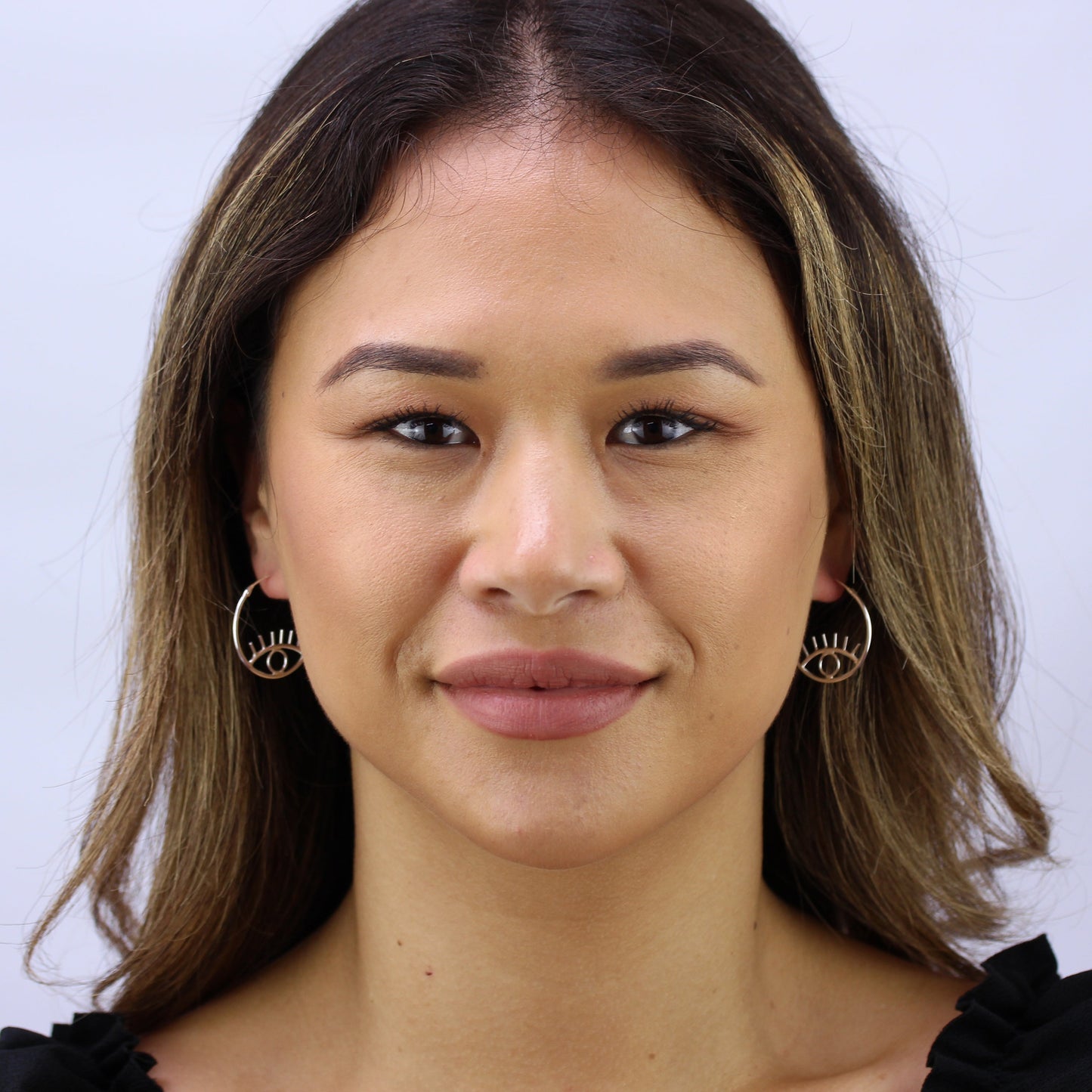 Sterlingsilber Offen Auge 27mm Creolen Ohrringe