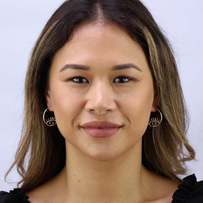 Sterlingsilber Offen Auge 27mm Creolen Ohrringe