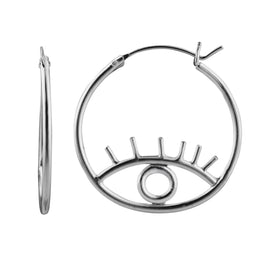 Sterlingsilber Offen Auge 27 mm Creolen Ohrringe