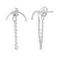 Sterlingsilber Kette Stab Geschwungen Mantel Ohrstecker