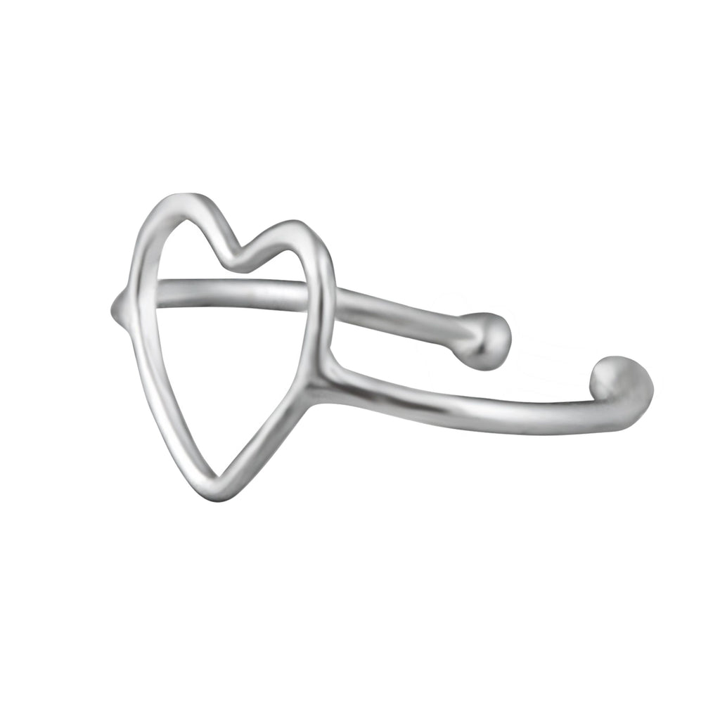 Sterlingsilber Einzel Herz Manschetten Ohrring