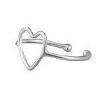 Sterlingsilber Einzel Herz Manschetten Ohrring