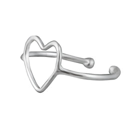 Sterlingsilber Einzel Herz Manschetten Ohrring