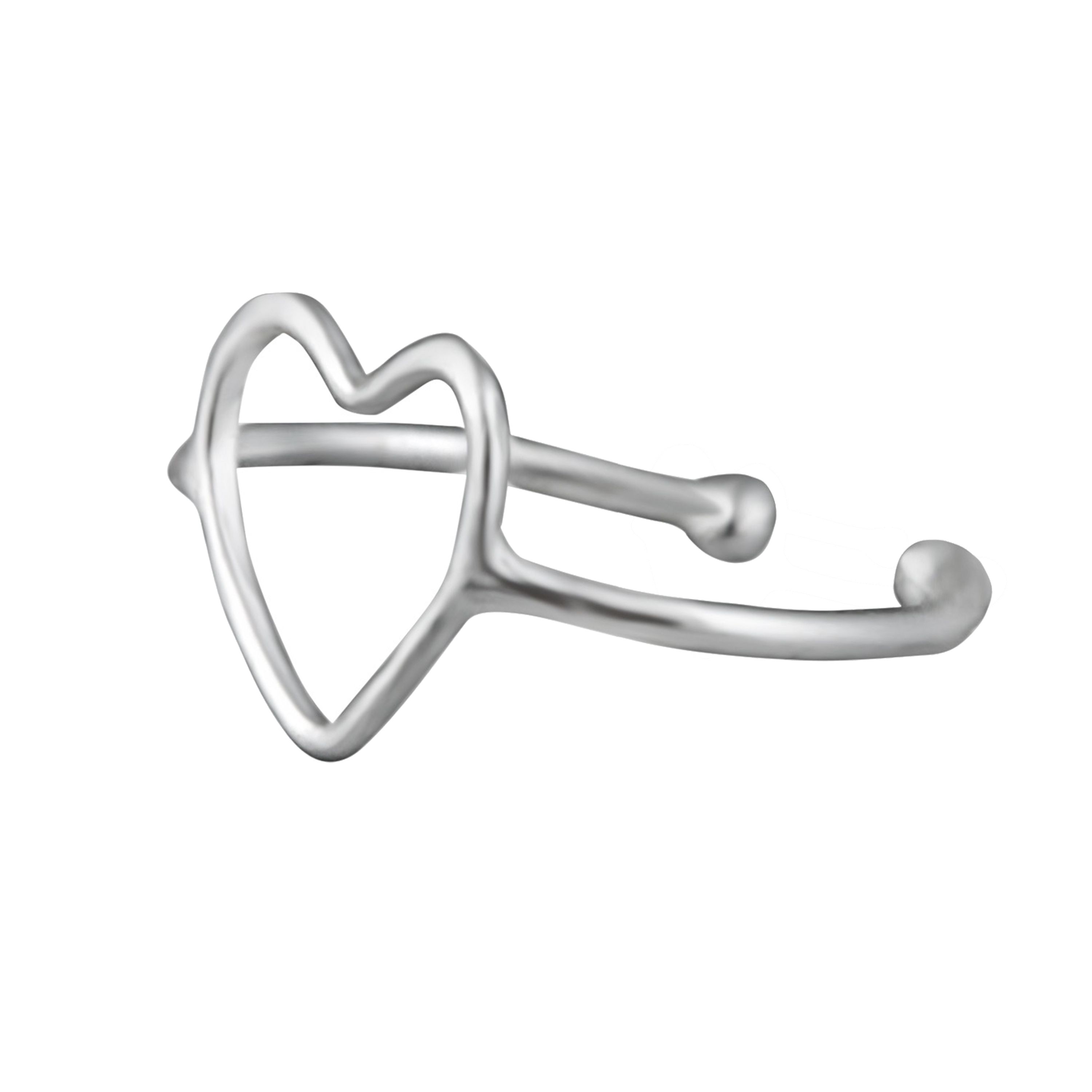 Sterlingsilber Einzel Herz Manschetten Ohrring