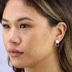 Sterlingsilber Doppel Karma Kreis Ohrstecker